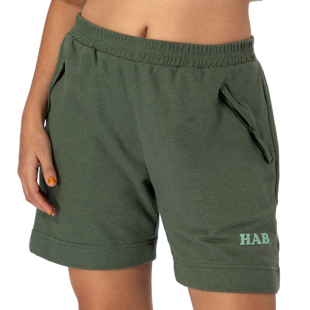 Hemp fleece shorts HAB Olive